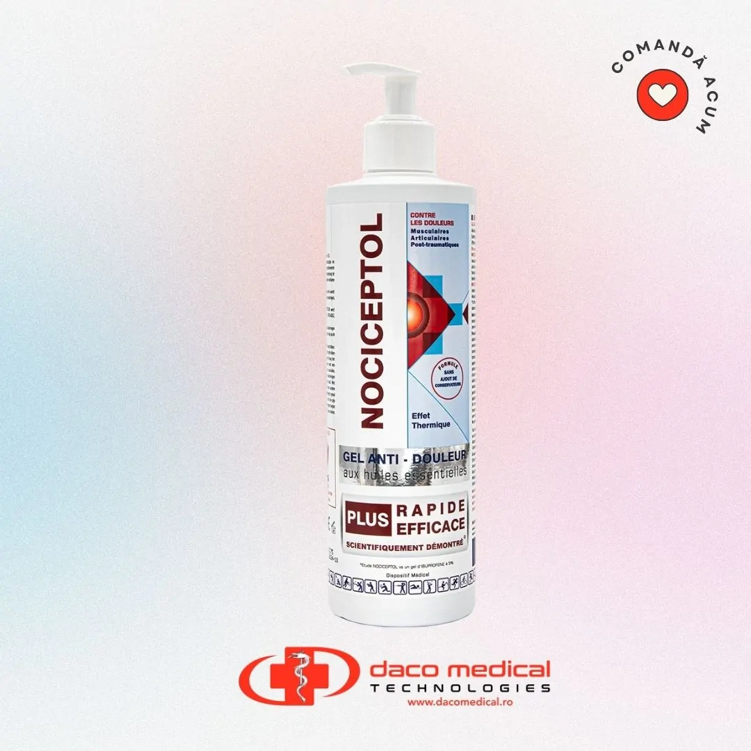 Gel Calmarea Durerilor NOCICEPTOL® cu Uleiuri Esențiale – 500 ml (cu pompiță dozatoare)