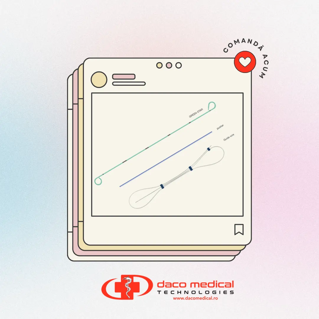 Stent dublu J durata medie de implantare (6 luni) cu FIR DE GHIDAJ